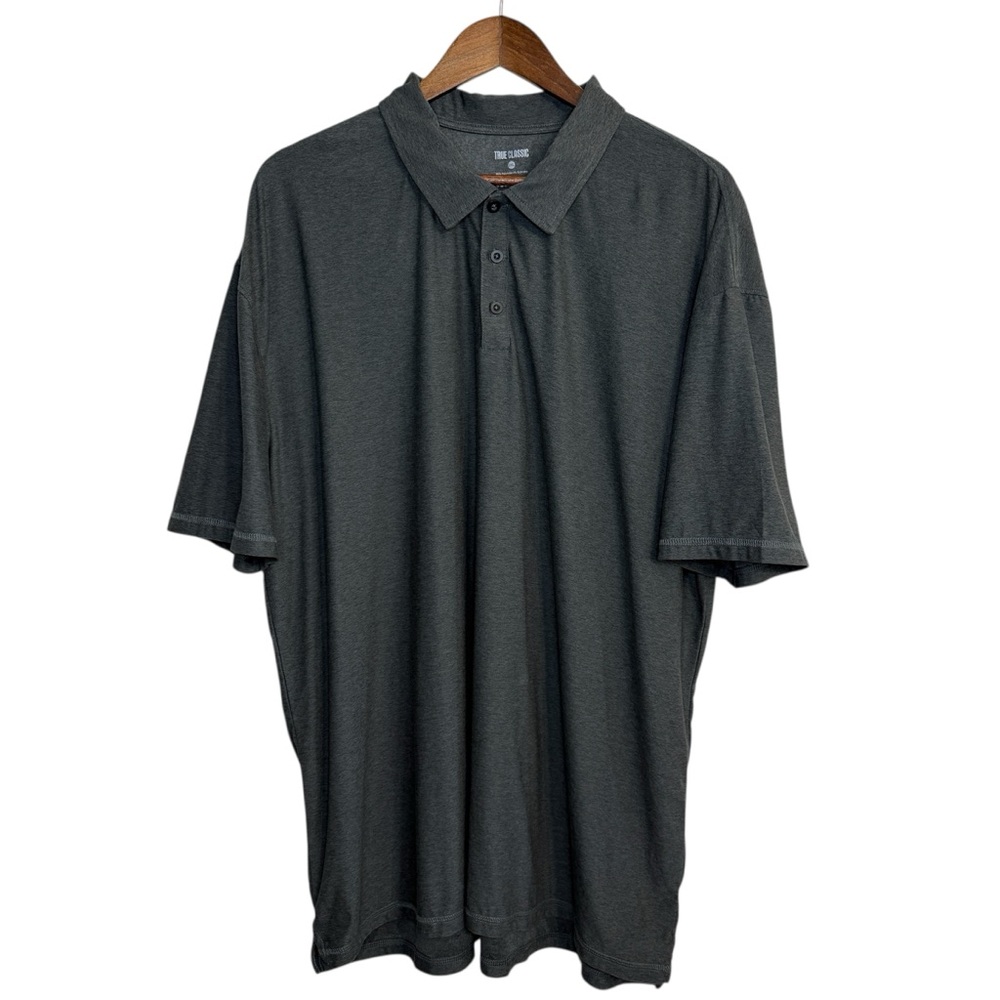 True Classic active polo mens 2XL gray‎ heather performance golf beach stretch